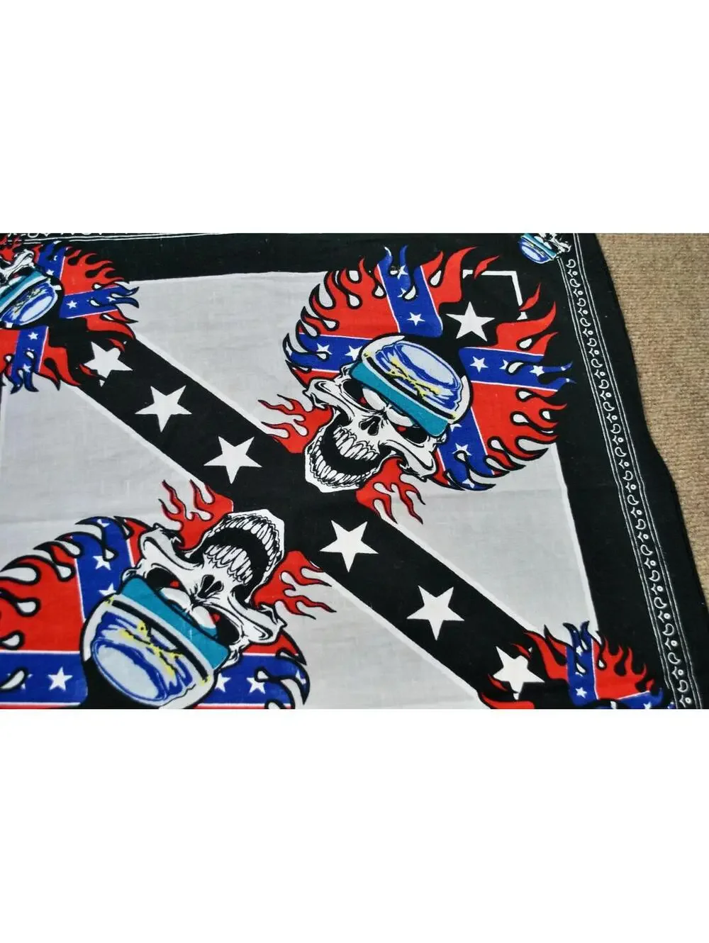 Vintage Skelton Skull Motorcycle 90s Bandana